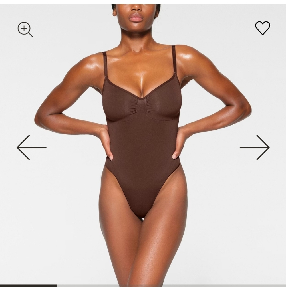 SKIMS L/XL Cocoa Thong Sculpting Bodysuit
